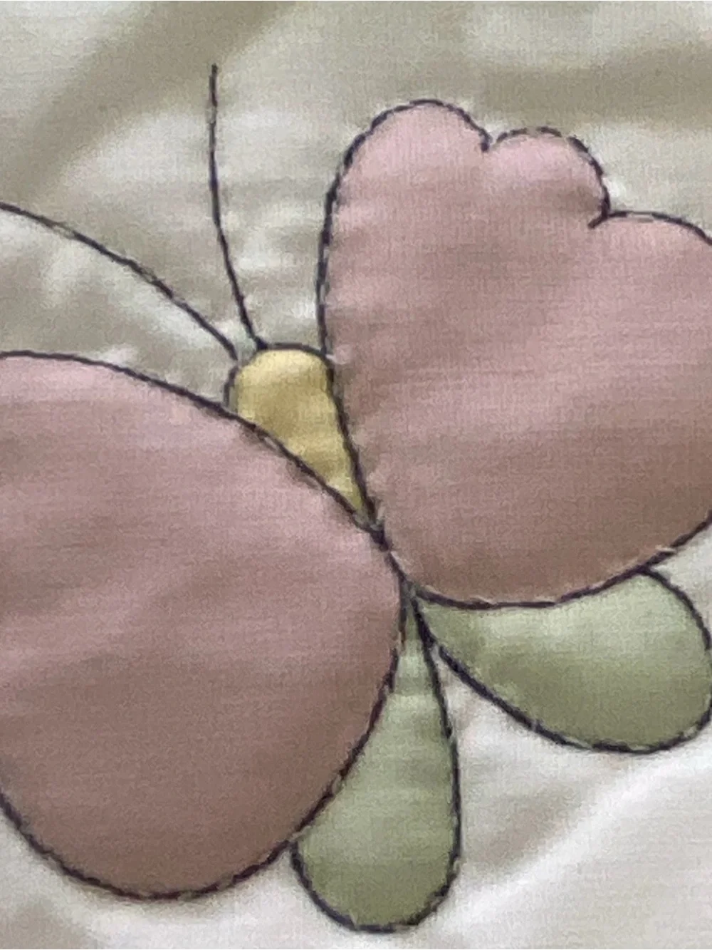 Vintage quilted Precious Moments crib/toddler bed quilt